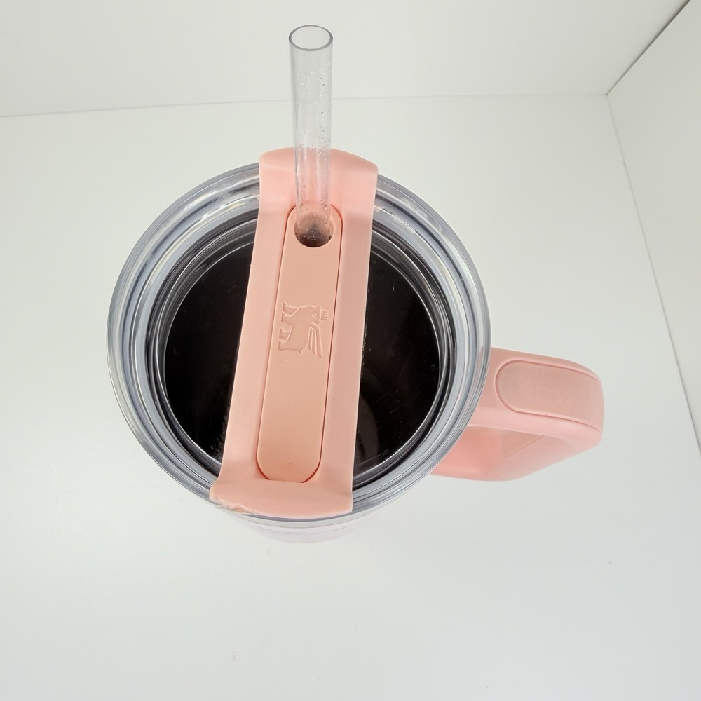 STANLEY 40 oz Tumbler Peach Tie Dye Pink With Straw Handle - Picture 6 of 9